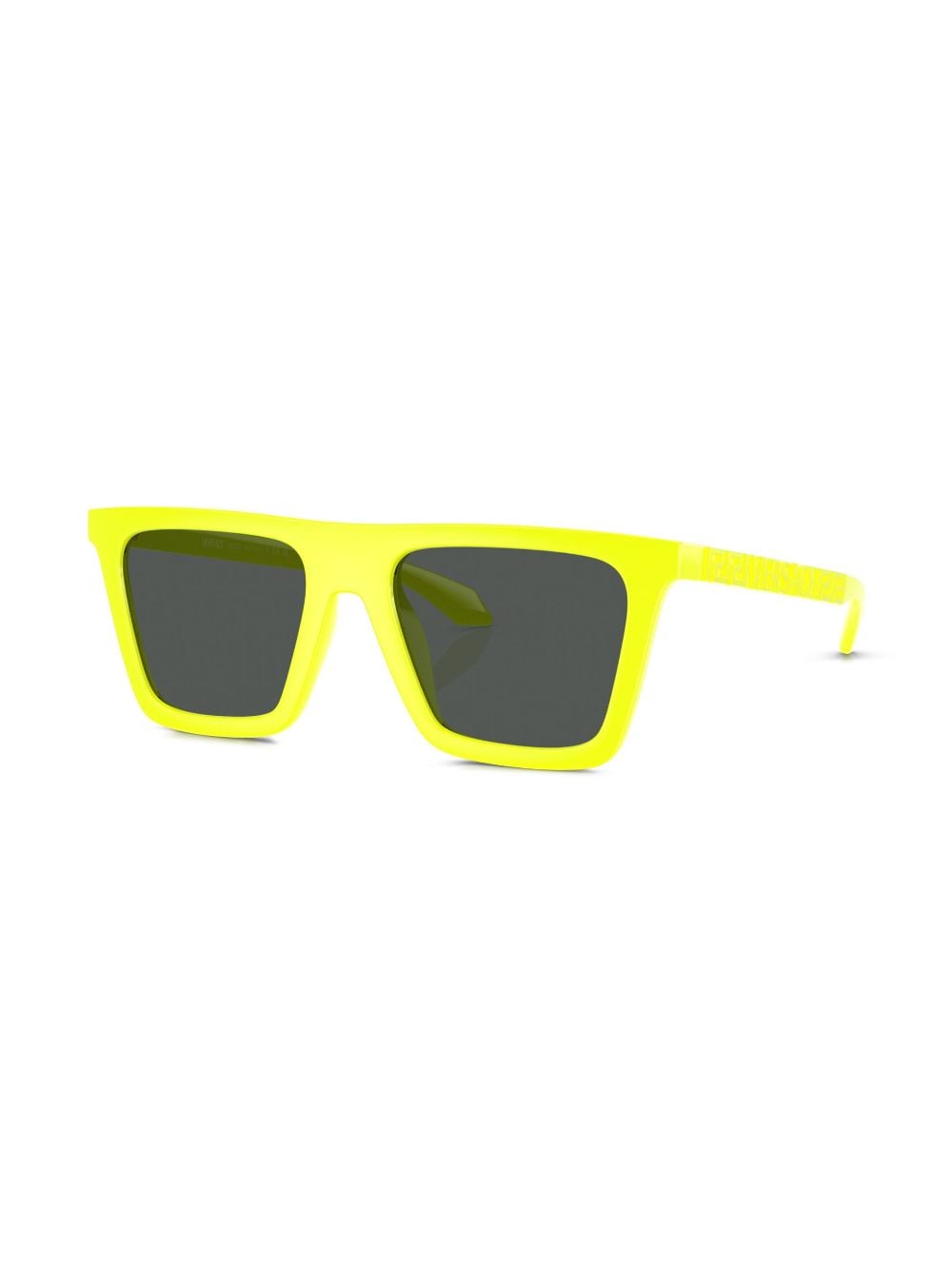 Shop Versace Greca-detail Square-frame Sunglasses In Yellow