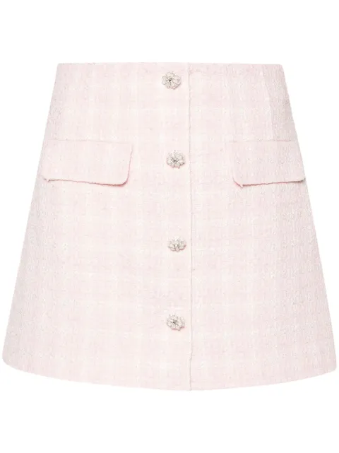 Self-Portrait checked tweed mini skirt