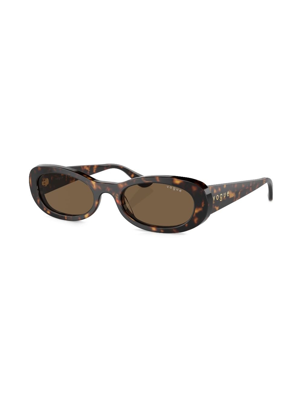 Shop Vogue Eyewear Tortoiseshell-effect Oval-frame Sunglasses In Brown