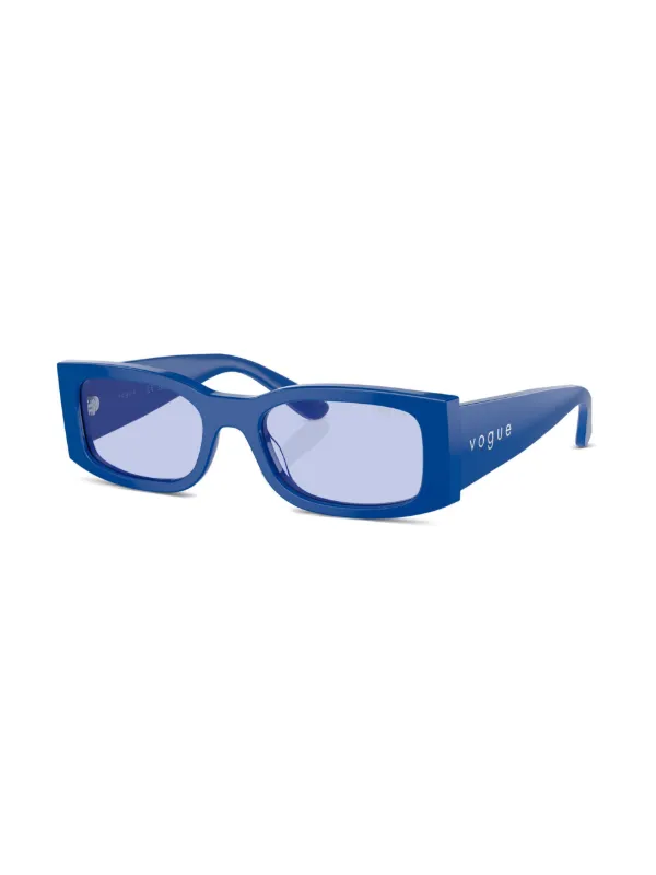 Vogue Eyewear logo-print rectangle-frame Sunglasses | Blue  display picture 3