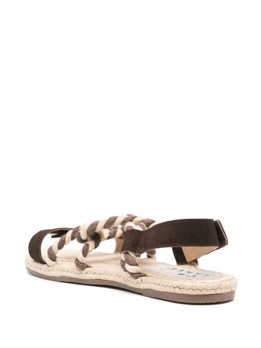 Shop Manebi Logo-ebossed Suede Sandals In Brown