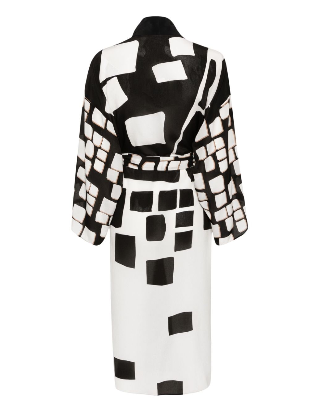 Shop Max Mara Geometric-print Silk Kimono In White