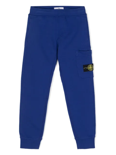 Stone Island Junior Compass-badge cotton track pants