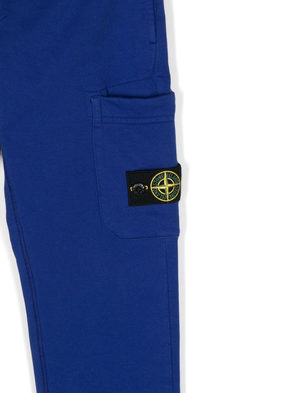 Shop Stone Island Junior Compass-badge Cotton Track Pants In Blue