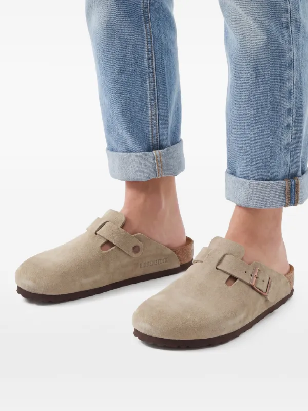 Birkenstock Boston Suede Sandals | Neutrals | FARFETCH