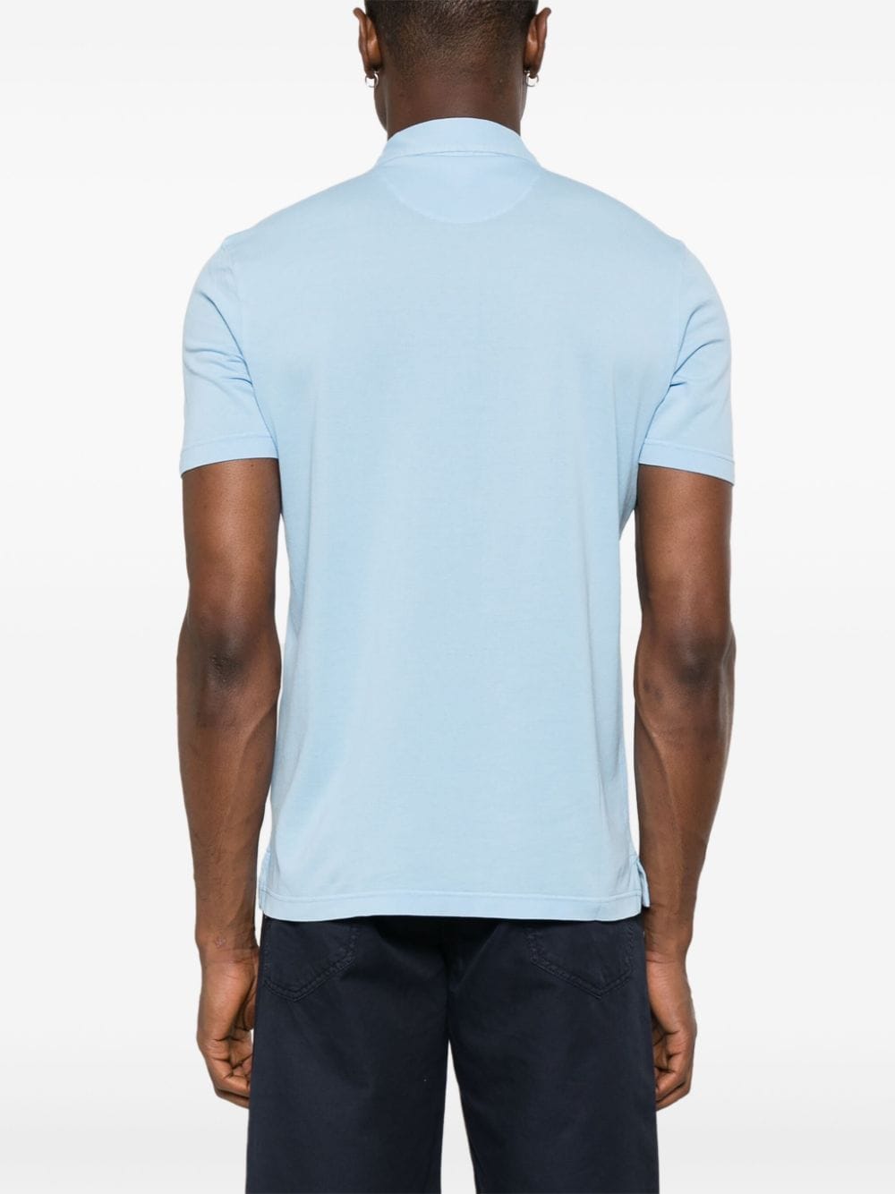 Shop Fedeli Piqué-weave Polo Shirt In Blue