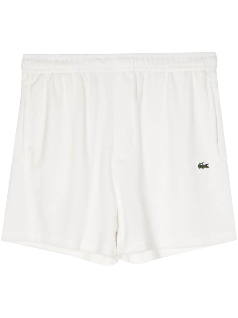 Lacoste Terry Knit Shorts In White