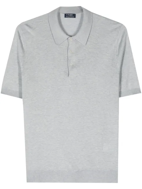 Barba short-sleeve silk polo shirt