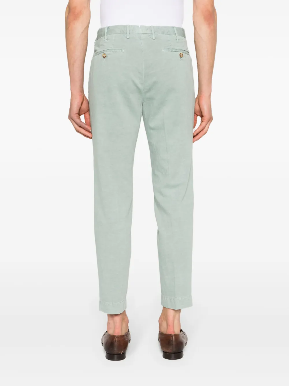 Shop Incotex 54 Mid-rise Tapered Trousers In Green