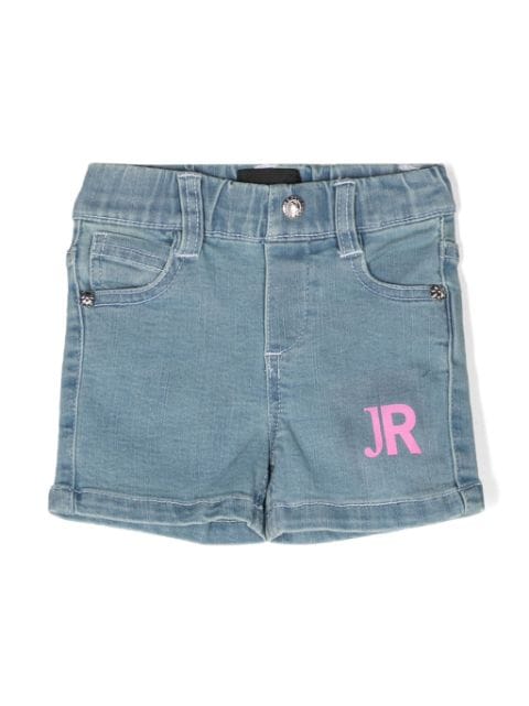 John Richmond Junior logo-print denim shorts