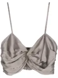 Simonetta Ravizza Martina silk cropped top - Grey