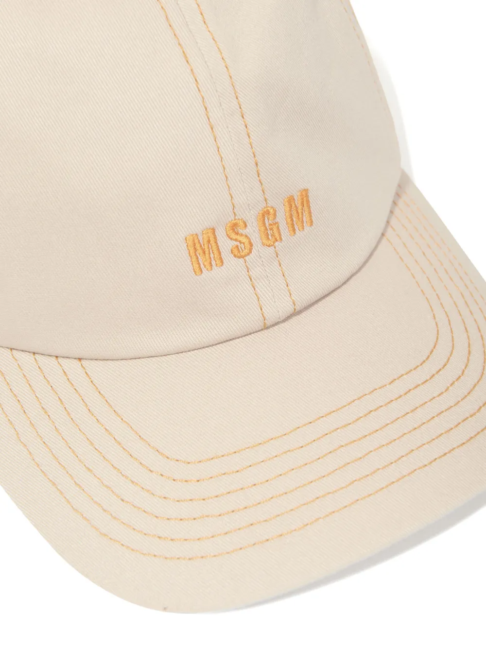 MSGM Kids Honkbalpet met geborduurd logo Beige