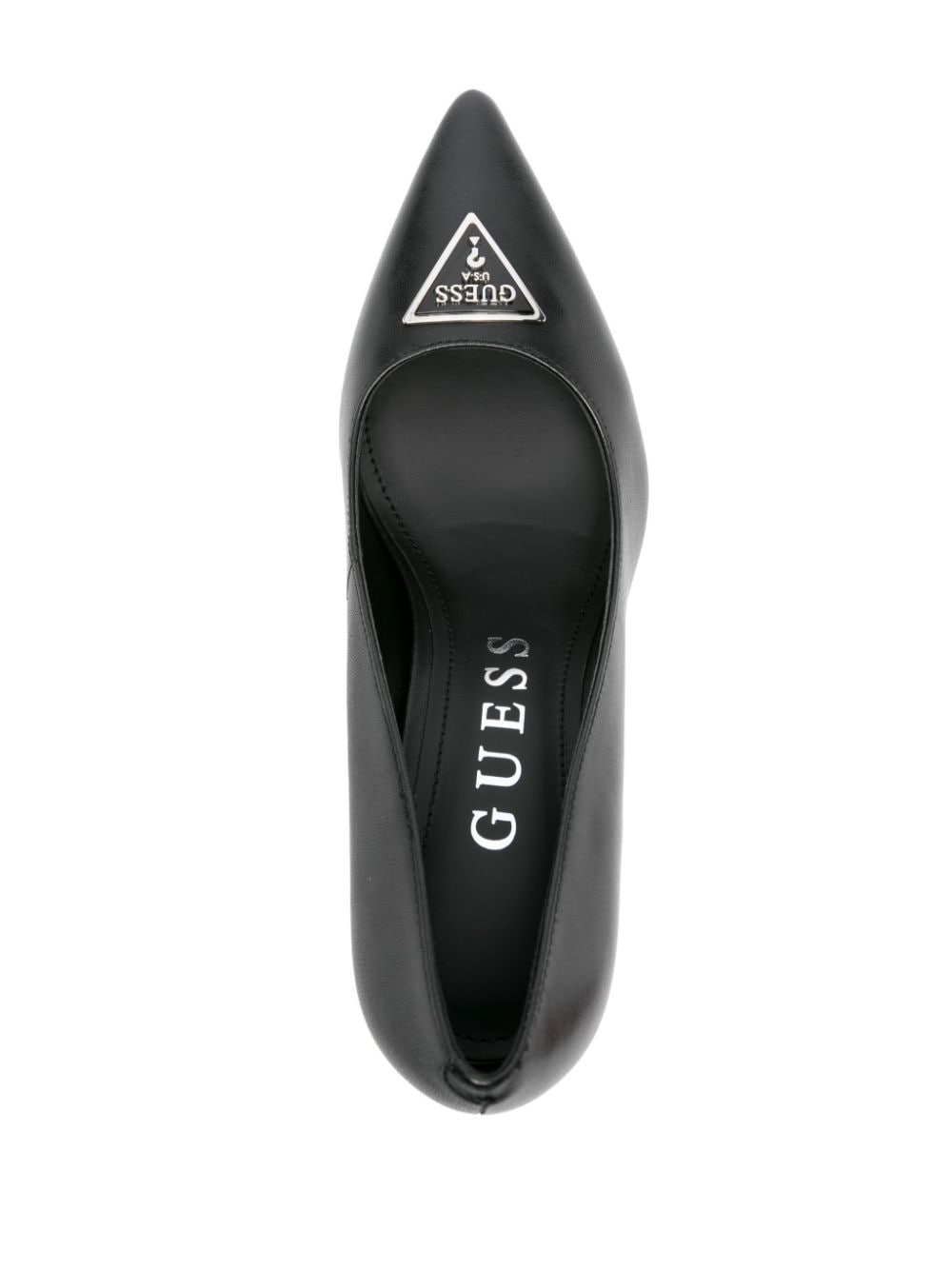 Shop Guess Usa Barson 85mm Leather Pumps In Schwarz