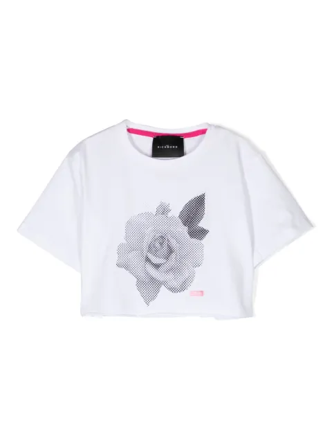 John Richmond Junior rose-print crop top