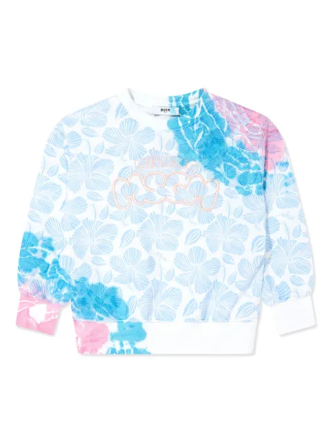 MSGM Kids sudadera con estampado floral