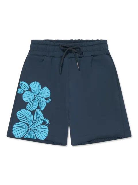 MSGM Kids shorts con cordones en la pretina y estampado floral