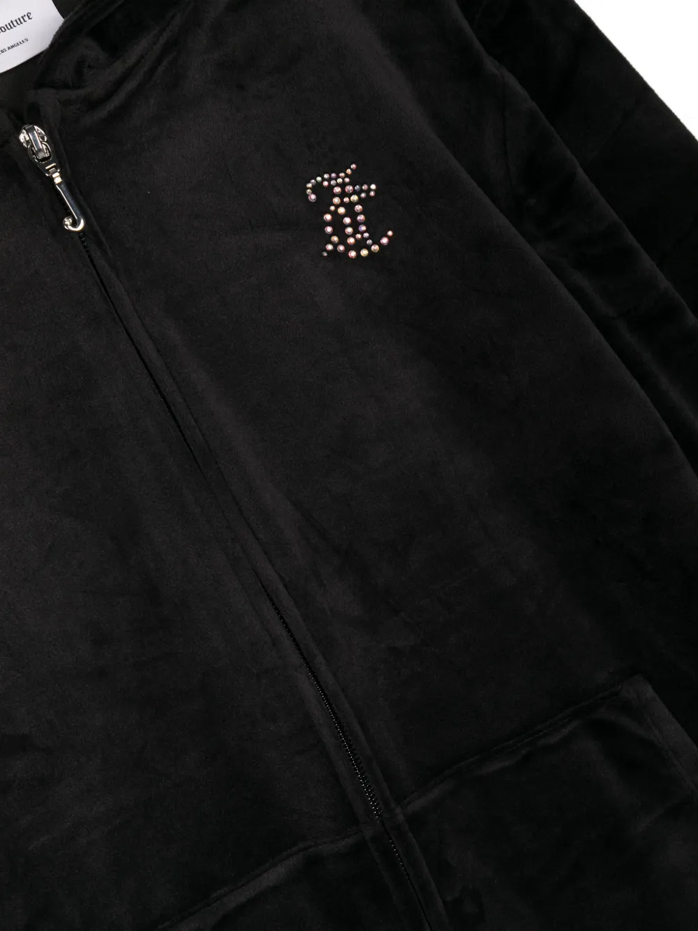 Juicy Couture Kids Diamanté hoodie verfraaid met logo Zwart