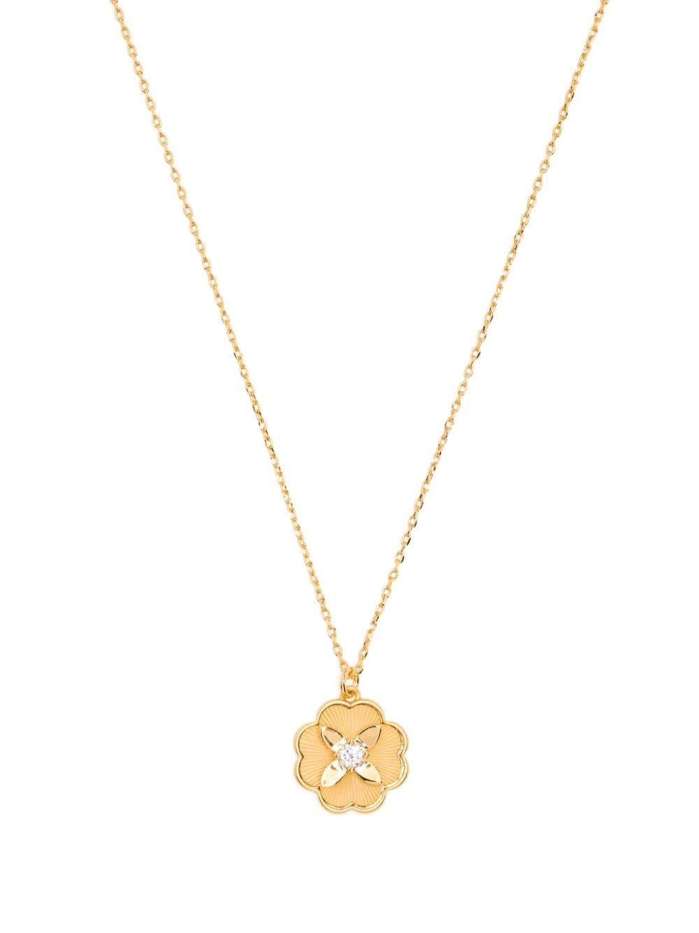 Shop Kate Spade Heritage Bloom Pendant Necklace In Gold
