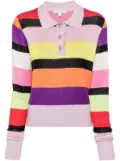 Olivia Rubin Mary polo-collar striped jumper - Purple