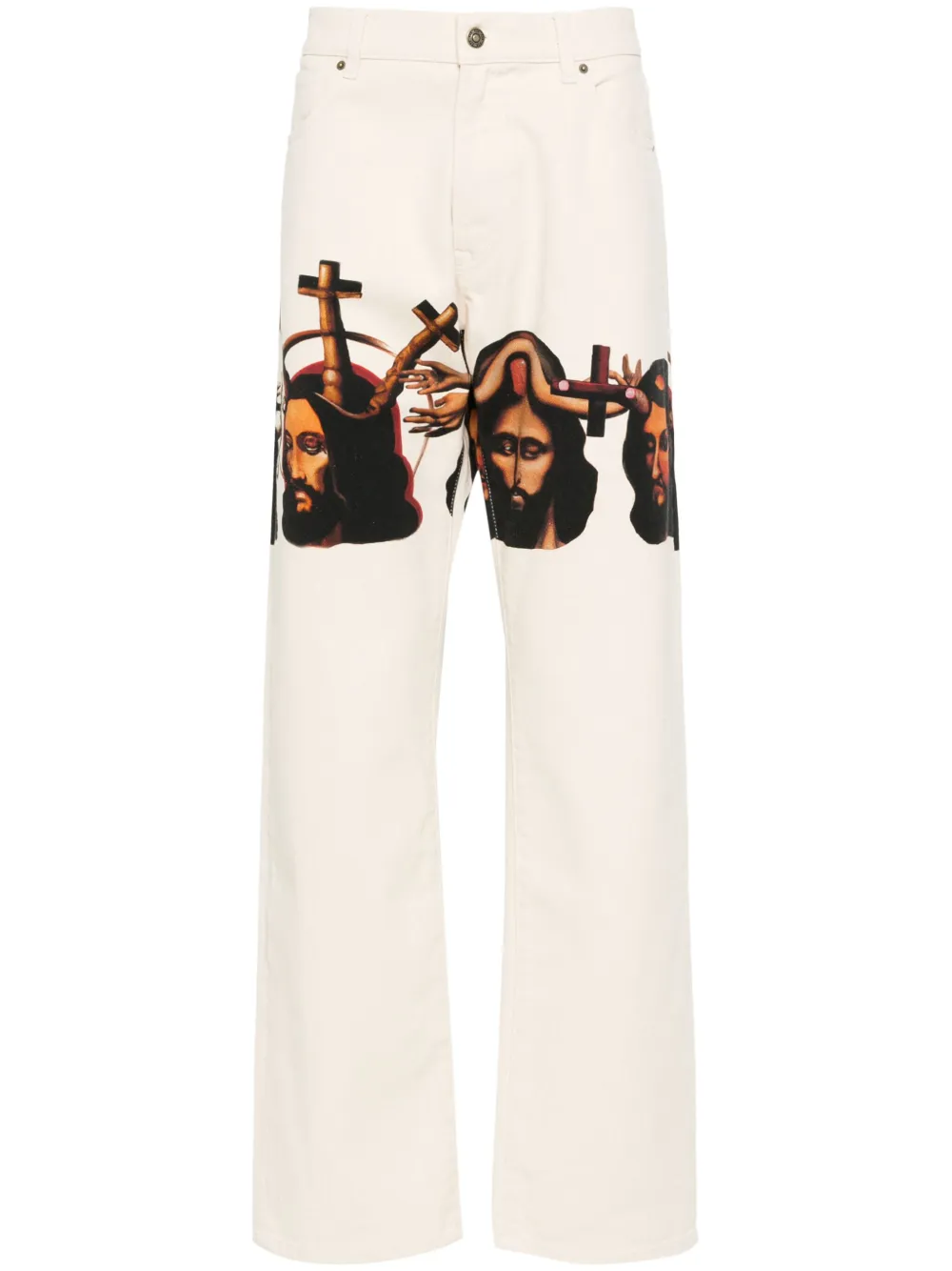 424 Graphic-print Jeans In Neutral