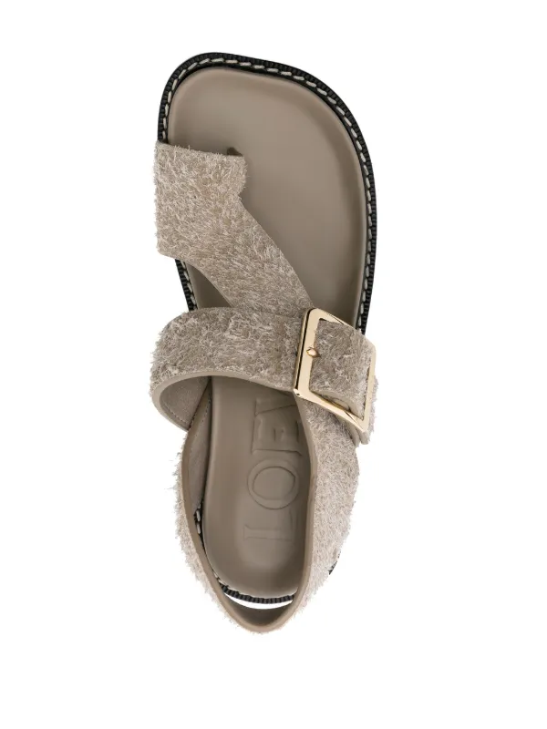 サンダル・ミュール LOEWE EASE HEEL SANDALS LOEWE Ease 90mm Suede Sandals | Green | FARFETCH