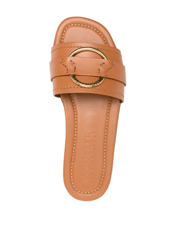 Moncler ◆ Bell Leather Slippers Moncler Bell Leather Mules | Black | FARFETCH