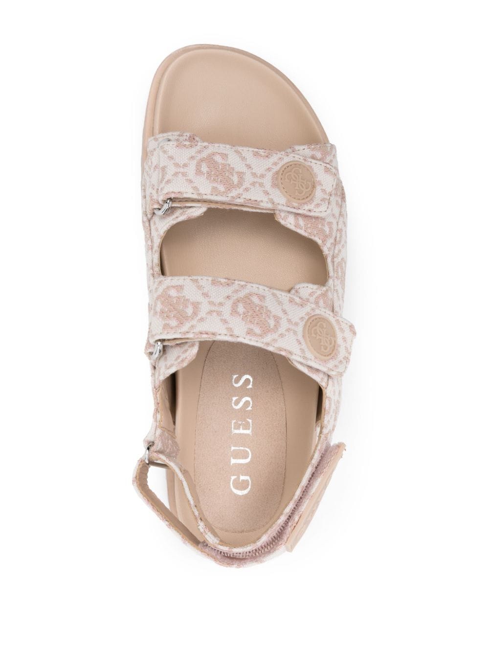 Shop Guess Usa Logo-jacquard Strappy Sandals In White