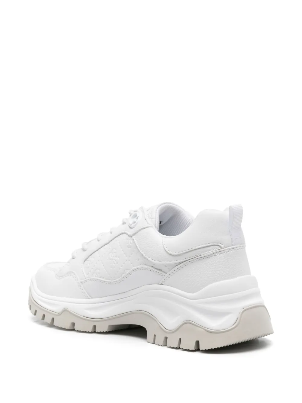 Shop Guess Usa Zaylin Panelled Chunky Sneakers In White