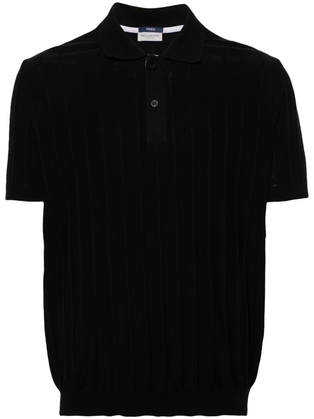 Paul & Shark Striped Cotton Polo Shirt In Black