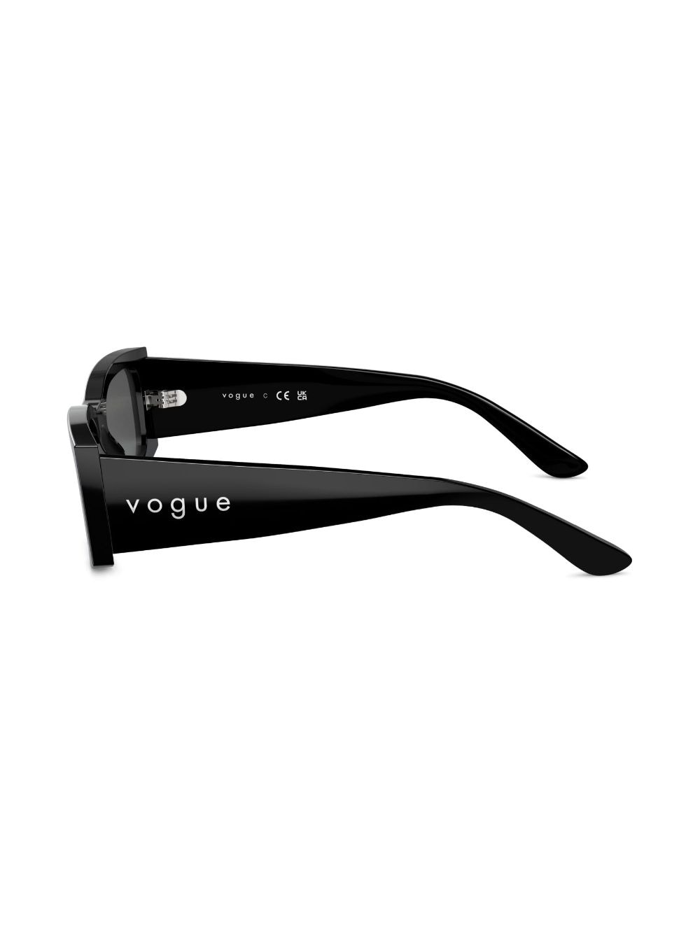 Shop Vogue Eyewear Logo-print Rectangle-frame Sunglasses In Black
