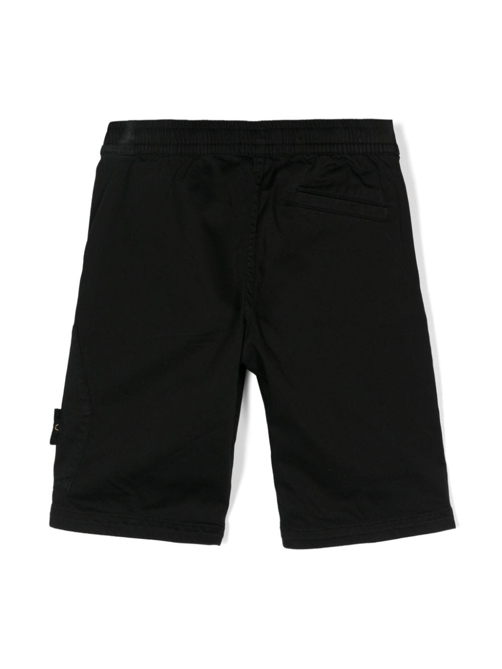 Shop Stone Island Junior Compass-badge Gabardine Shorts In Black