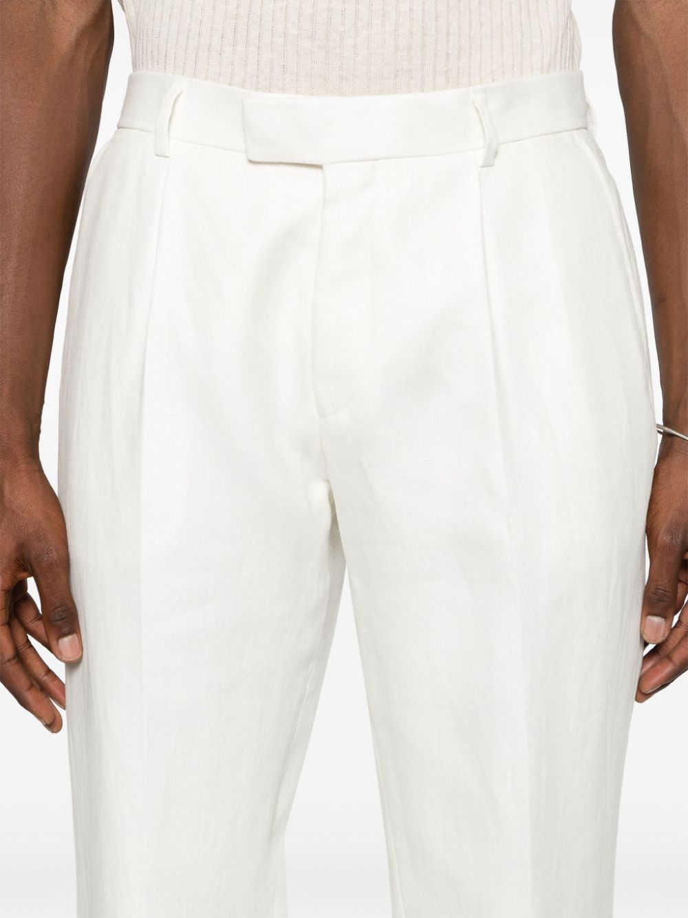 BOSS Pantalon met toelopende pijpen Wit