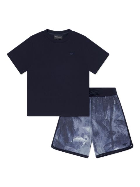 Emporio Armani Kids graphic-print cotton shorts set