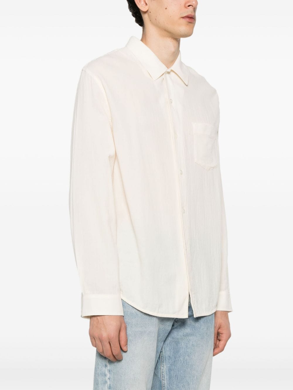Shop Séfr Leo Cotton Shirt In Neutrals