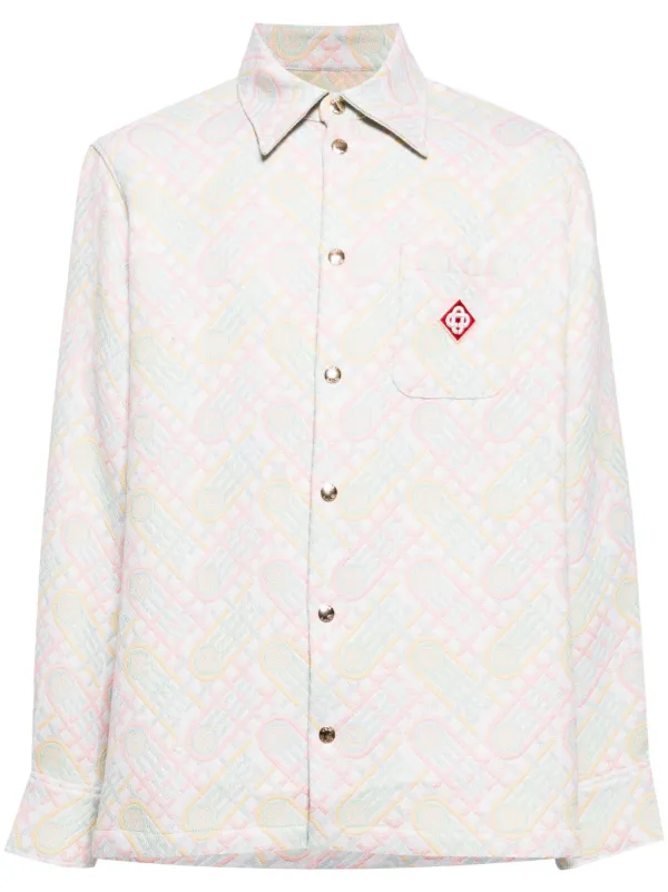 Casablanca Logo-appliqué Monogram-jacquard Jacket in Green
