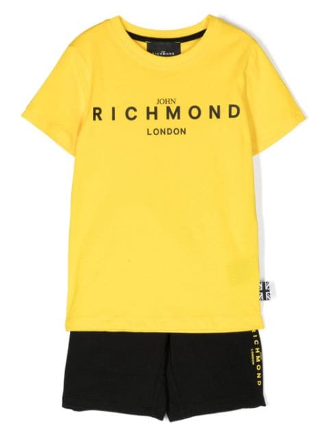 John Richmond Junior logo-print cotton short set