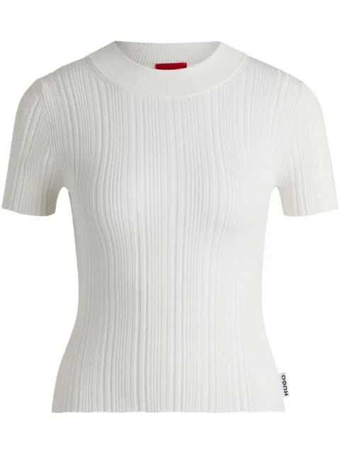 HUGO mock-neck ribbed jumper