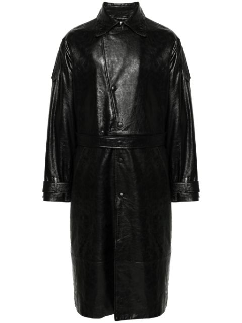 424 leather trench coat