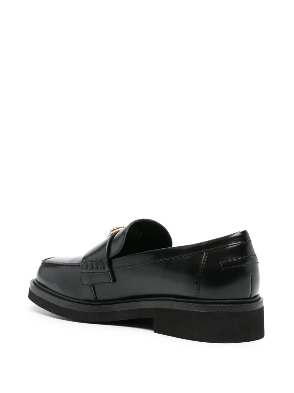 Shop Guess Usa Shatha Leather Loafers In Schwarz