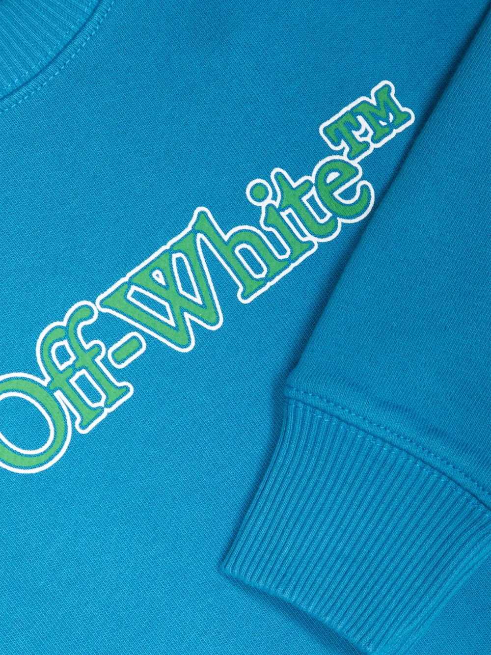 Shop Off-white Big Bookish Cotton Sweatshirt In Blue