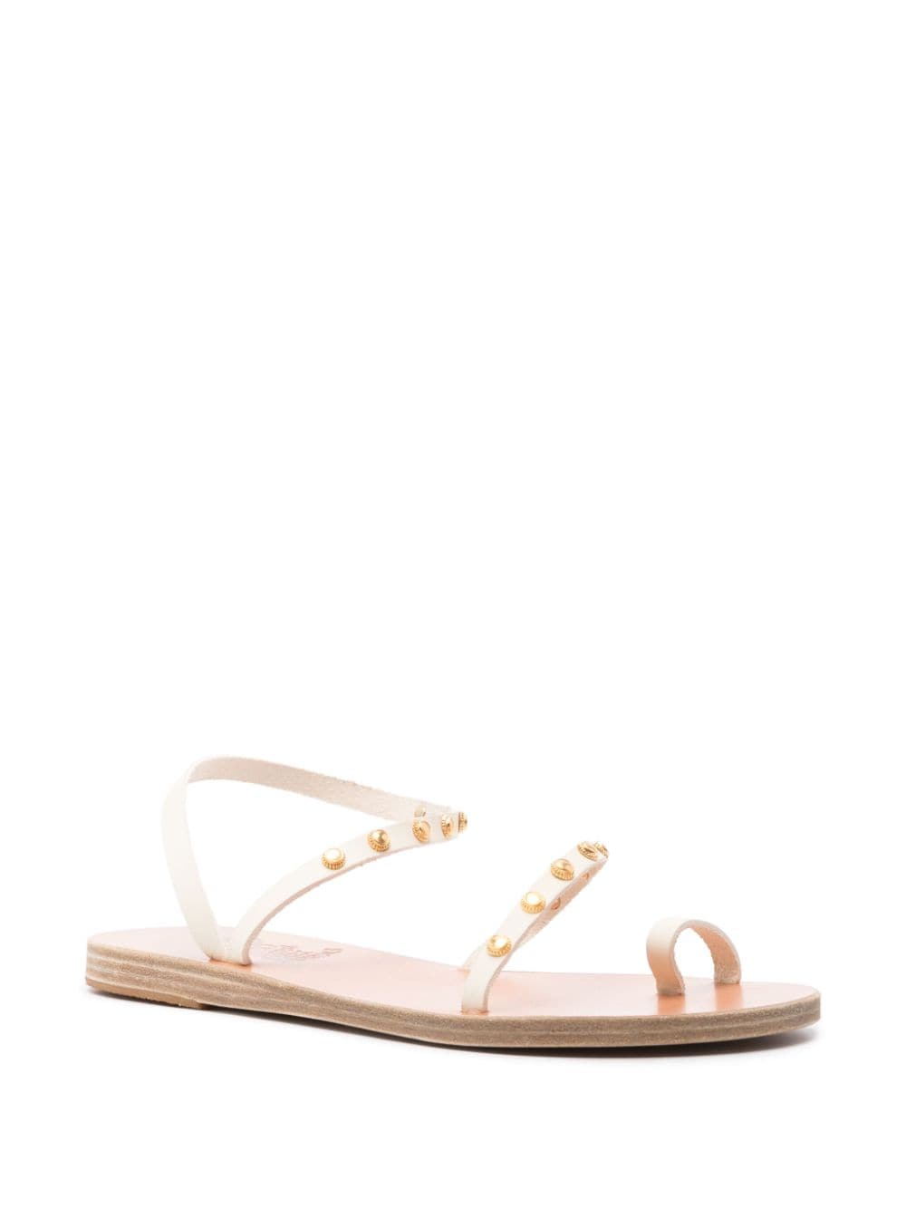 Shop Ancient Greek Sandals Eleftheria Bee Leather Sandals In White