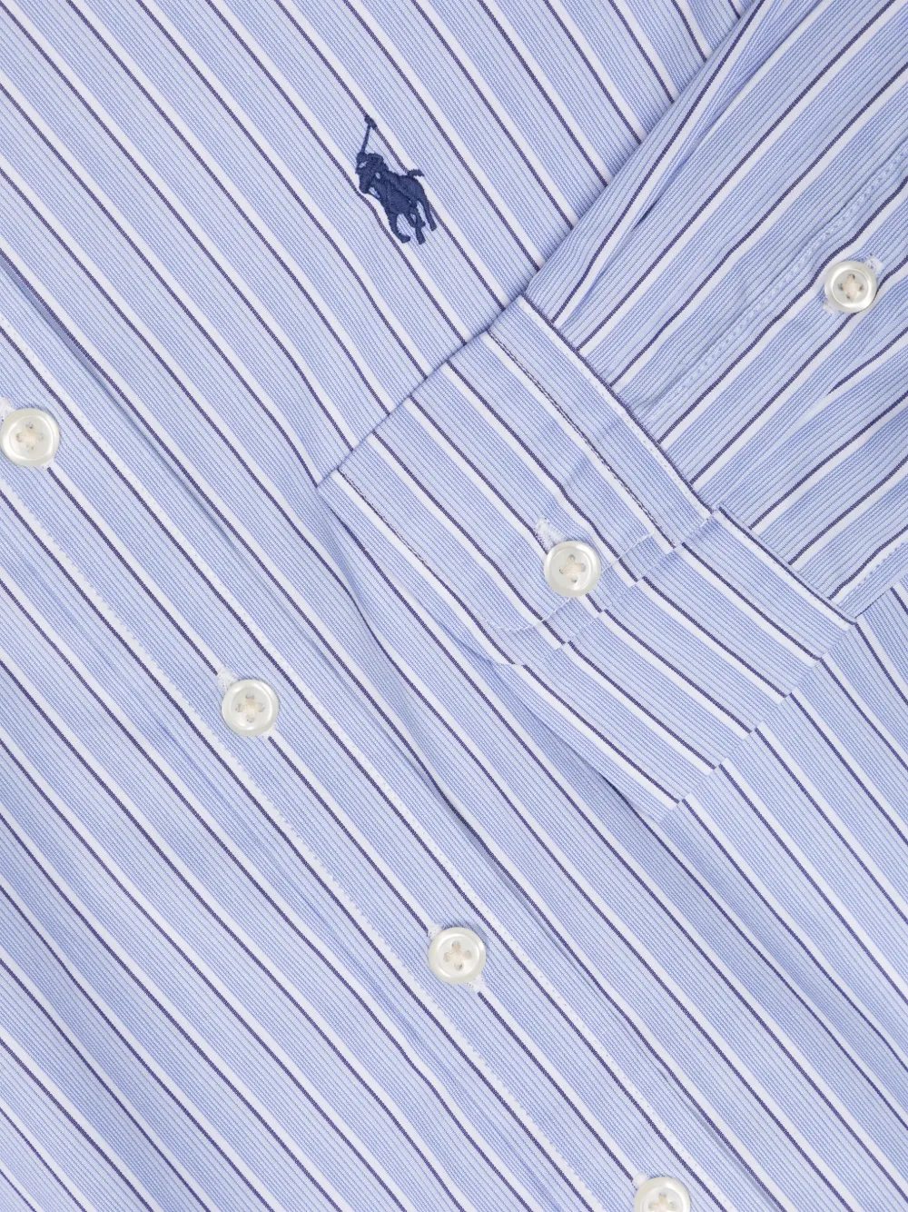 POLO RALPH LAUREN KIDS Gestreept katoenen shirt Blauw