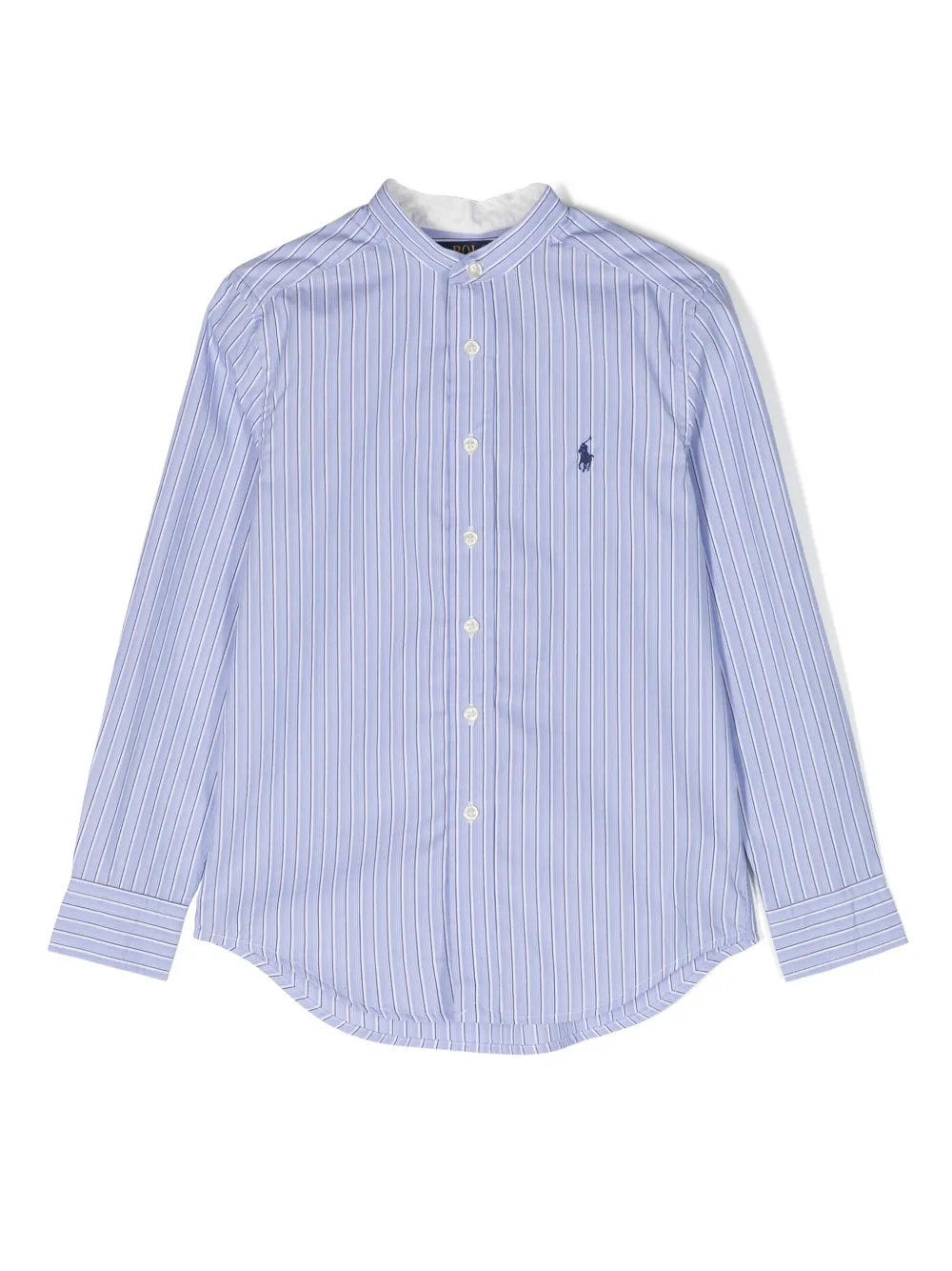 POLO RALPH LAUREN KIDS halo-stripe cotton shirt - Blue