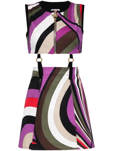 PUCCI Iride-print cut-out mini dress