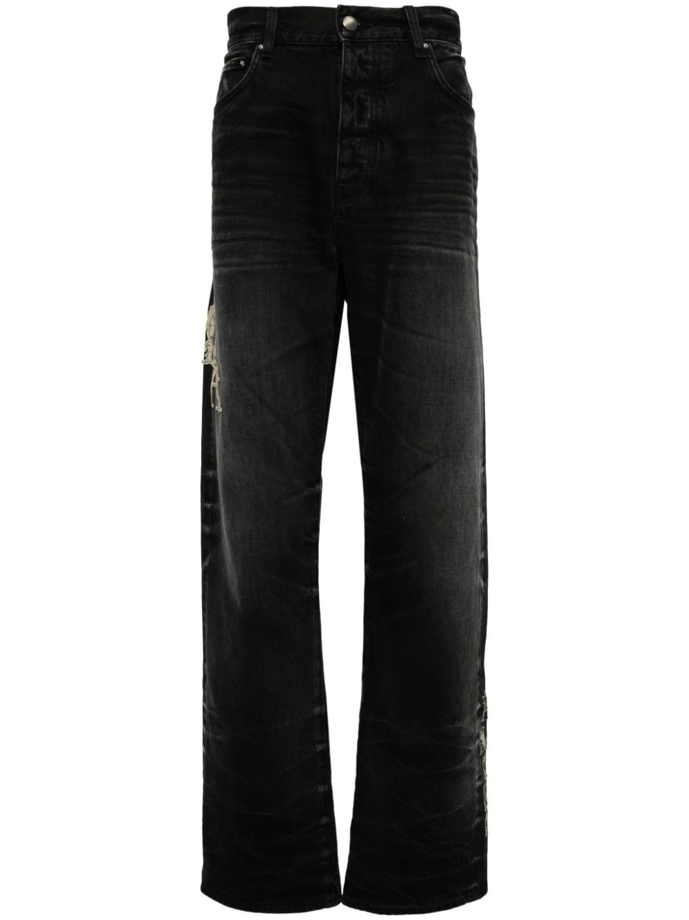 AMIRI Straight jeans met logo Zwart