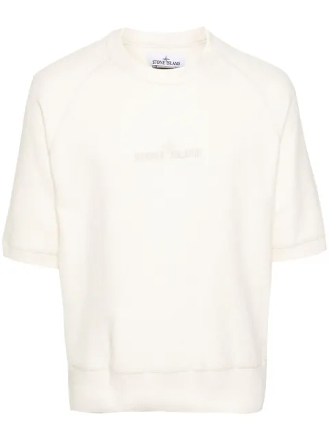 Stone Island logo-embroidered short-sleeve jumper