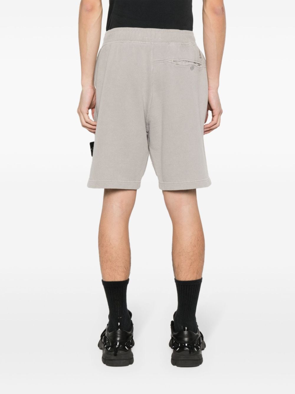 Shop Stone Island Compass-badge Track Shorts In Neutrals