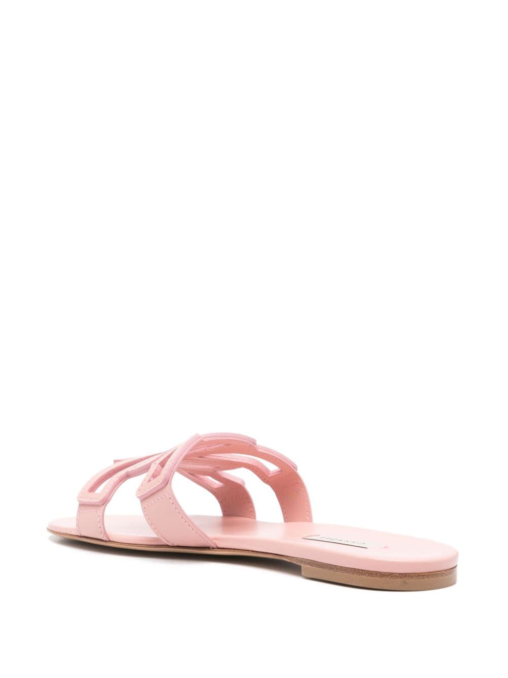 Shop Casadei Miramar Flat Sandals In 粉色