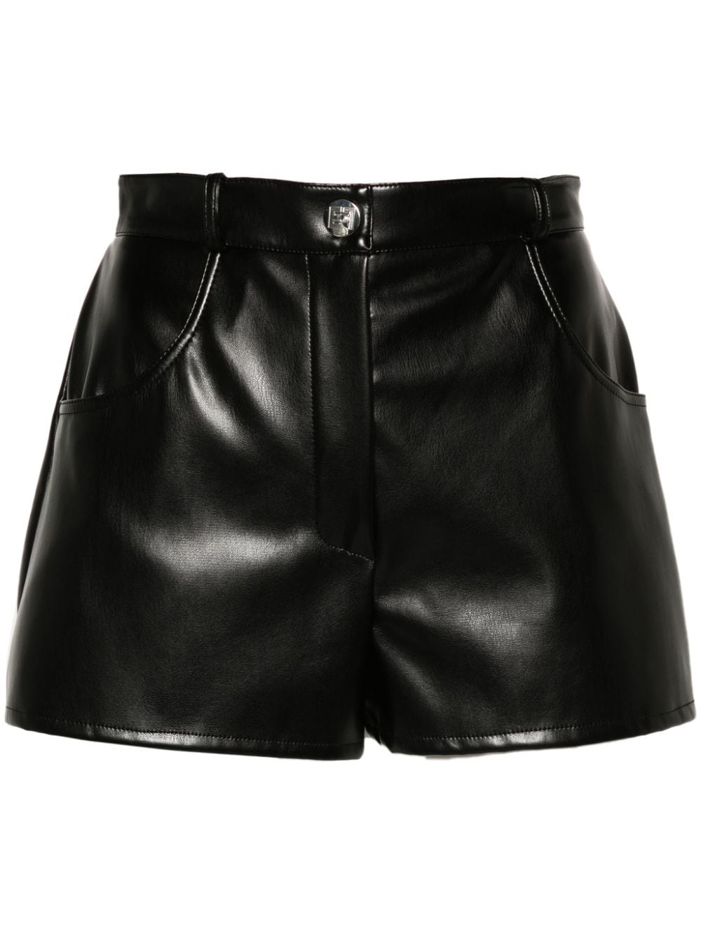 Elisabetta Franchi Logo-buckle Belted Shorts In Black