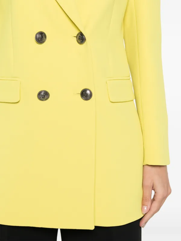 ボトムスその他 Elisabetta Franchi Tailored Double-Breasted Blazer With Gold Jacket Nudo Elisabetta Franchi - Le Follie Shop